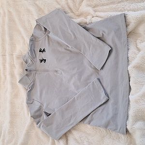 Kid's gray 1/4 zip Under Armour shirt